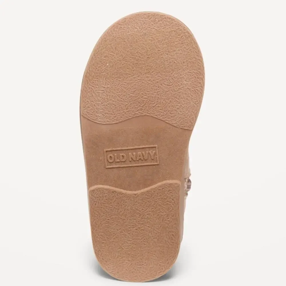 Old Navy Shiny Neutral Side-Zip Western Boots